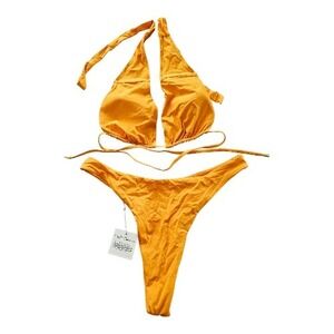 Monday Swimwear NWT Burnt Orange Capri Thong Bikini Det sz L